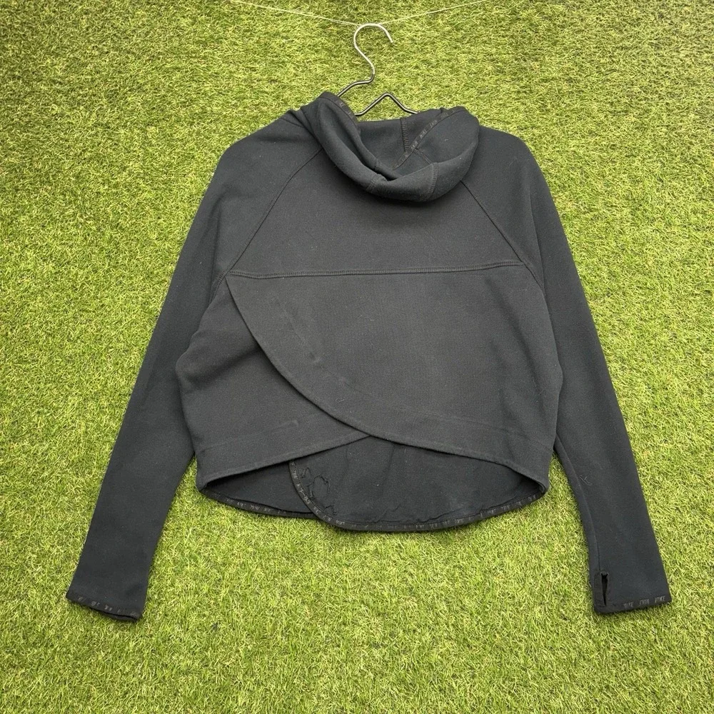 Nike Tech Fleece Hoodie Womens Medium Butterfly Full Zip Up Black 617358-660